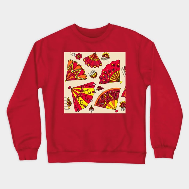 Red and Yellow Fans Crewneck Sweatshirt by HLeslie Design